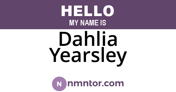 Dahlia Yearsley