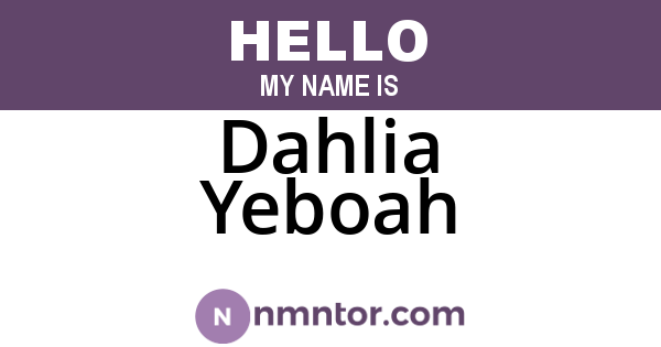 Dahlia Yeboah