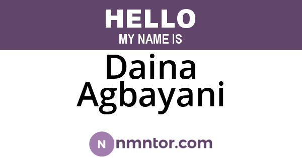 Daina Agbayani