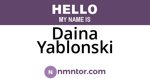Daina Yablonski