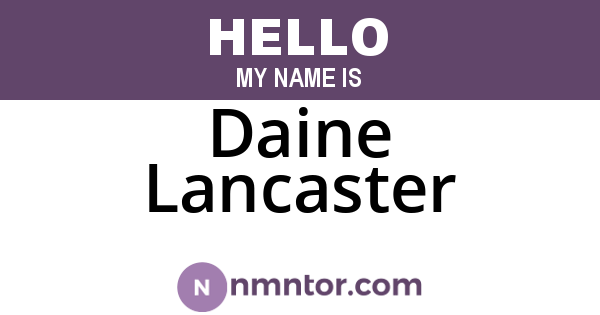 Daine Lancaster