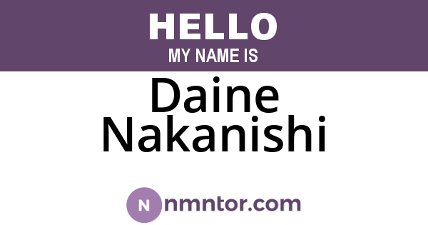 Daine Nakanishi
