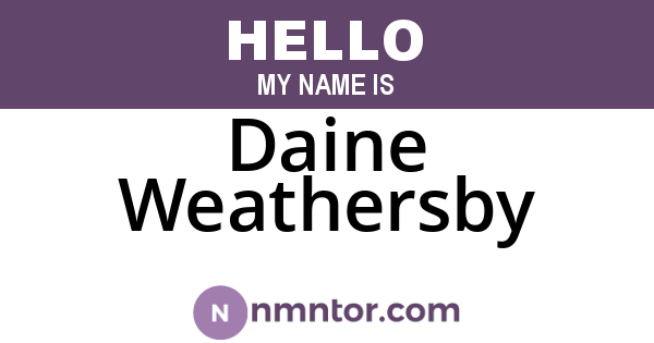 Daine Weathersby