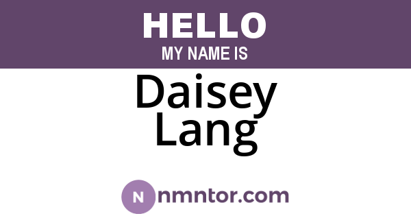 Daisey Lang