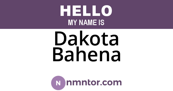 Dakota Bahena