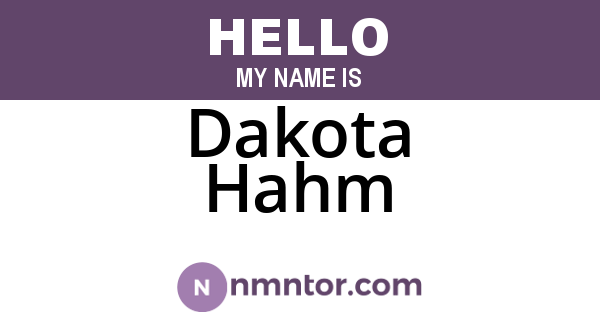 Dakota Hahm