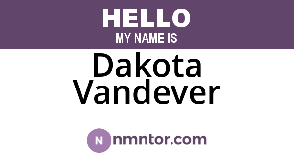 Dakota Vandever