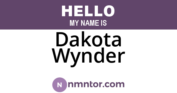 Dakota Wynder