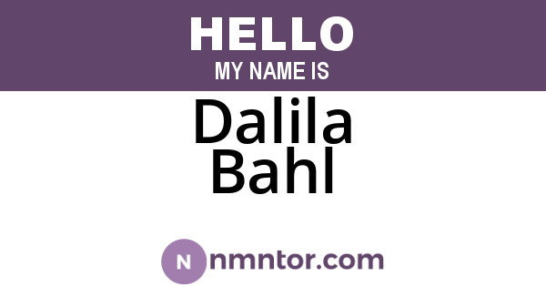 Dalila Bahl