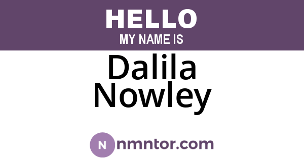 Dalila Nowley