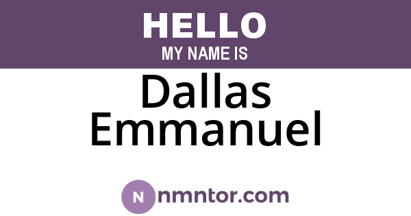 Dallas Emmanuel