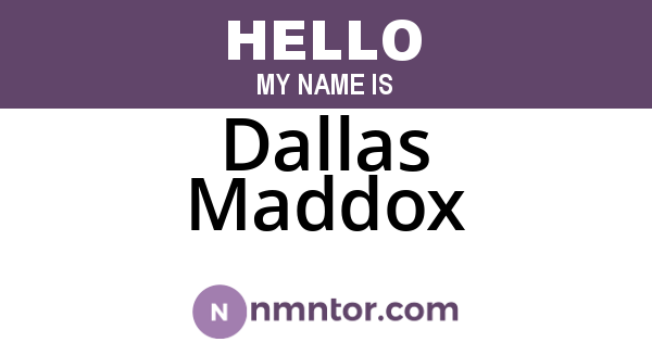 Dallas Maddox