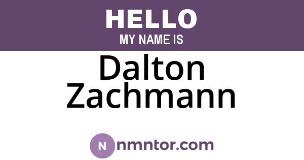 Dalton Zachmann
