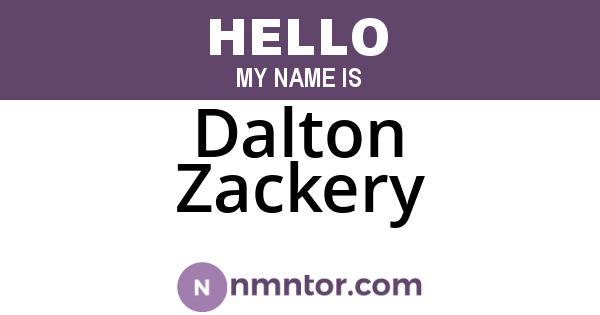 Dalton Zackery