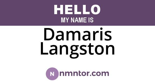 Damaris Langston