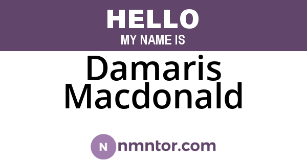 Damaris Macdonald