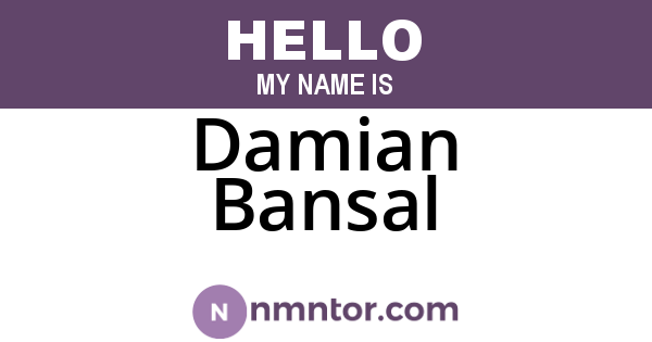 Damian Bansal
