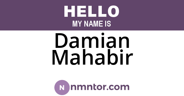 Damian Mahabir
