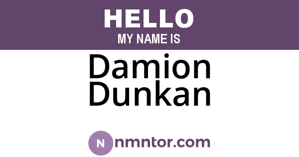 Damion Dunkan