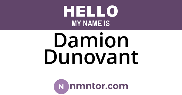 Damion Dunovant