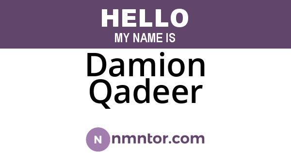 Damion Qadeer