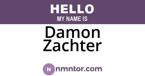 Damon Zachter