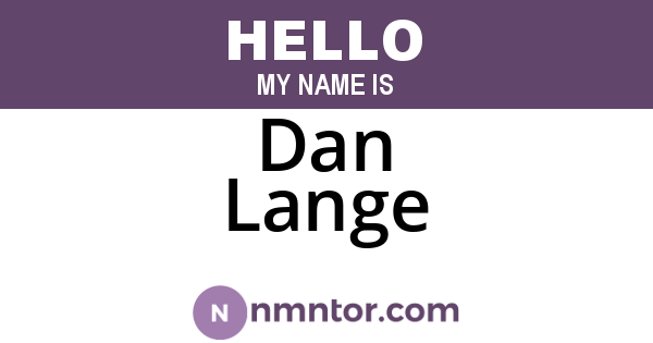 Dan Lange