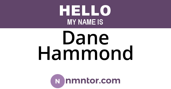Dane Hammond