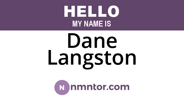 Dane Langston