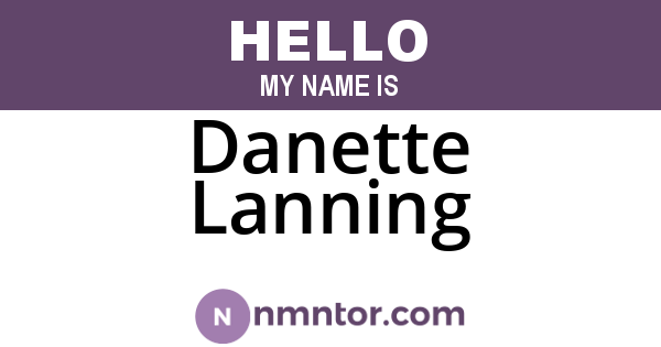 Danette Lanning
