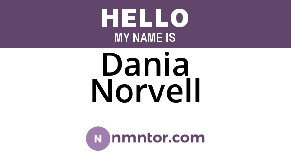 Dania Norvell