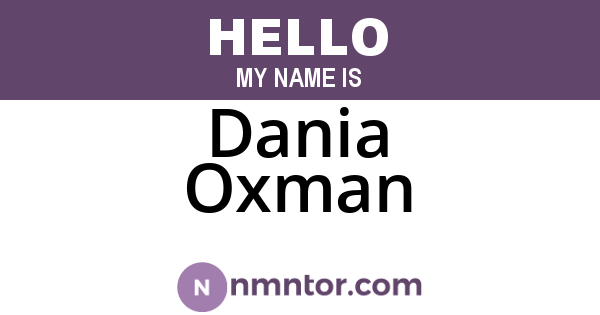 Dania Oxman