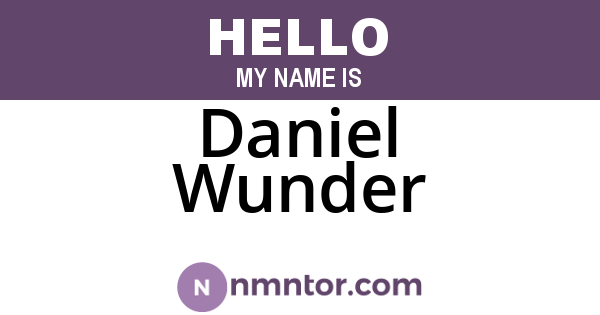 Daniel Wunder