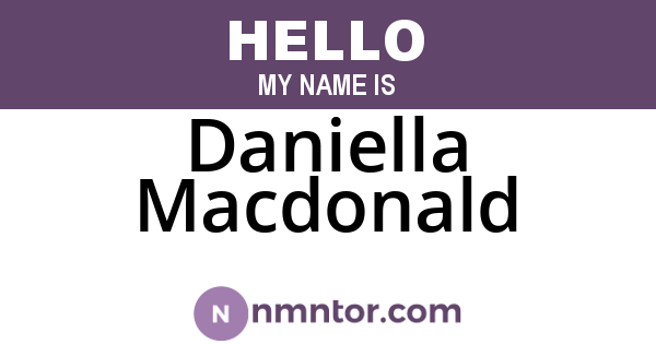 Daniella Macdonald