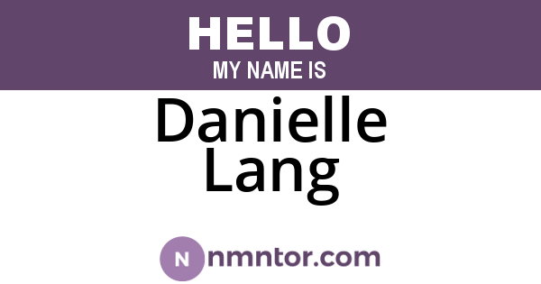 Danielle Lang