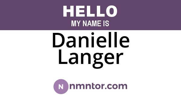 Danielle Langer