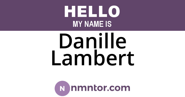 Danille Lambert