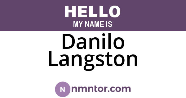 Danilo Langston