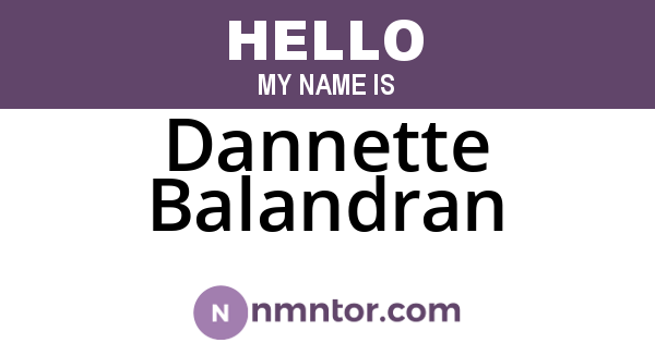 Dannette Balandran