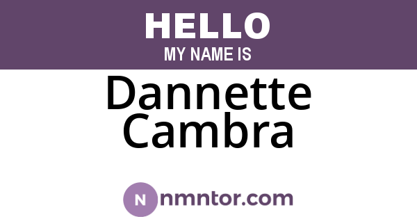 Dannette Cambra