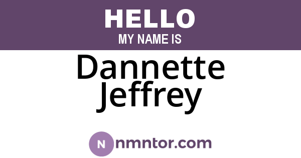 Dannette Jeffrey