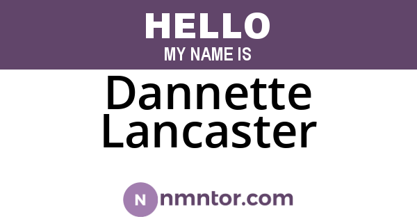 Dannette Lancaster
