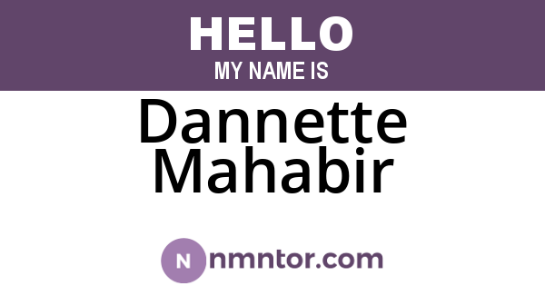 Dannette Mahabir