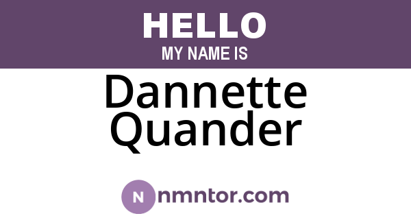 Dannette Quander