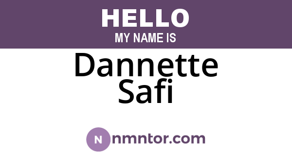Dannette Safi