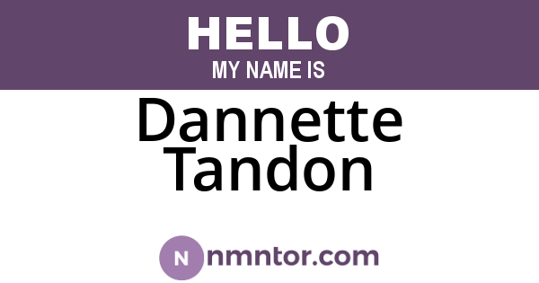 Dannette Tandon