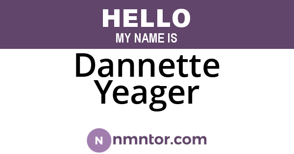Dannette Yeager