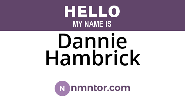 Dannie Hambrick