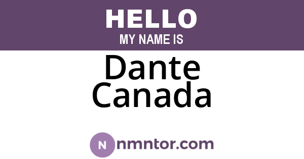 Dante Canada