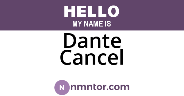 Dante Cancel